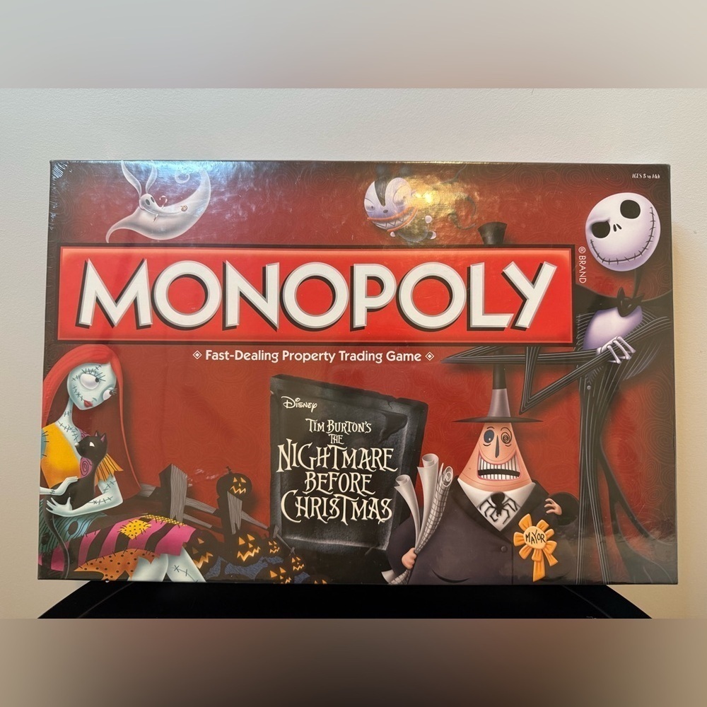 2016 Hasbro Red Nightmare Before Christmas Monopoly Board Game Brand New Sealed